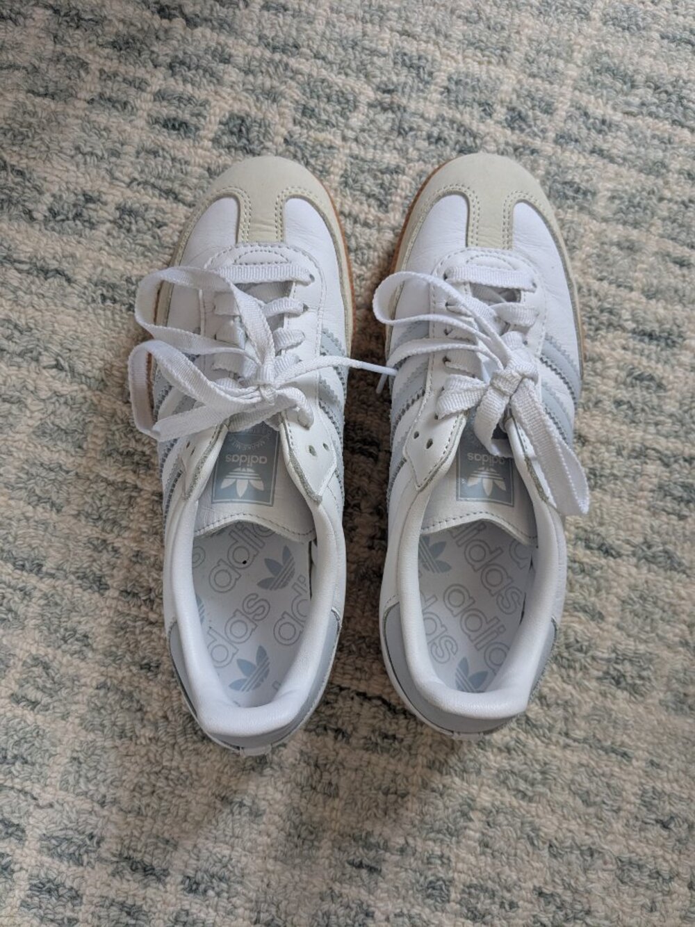 Adidas Samba - White, light Blue details- size 6 - Picture 5 of 7